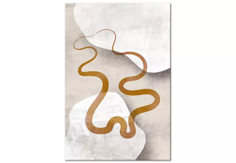 Orange Ribbon (1-piece) - abstraction in two brown waves