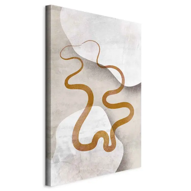 Orange Ribbon - abstraction in two brown waves
