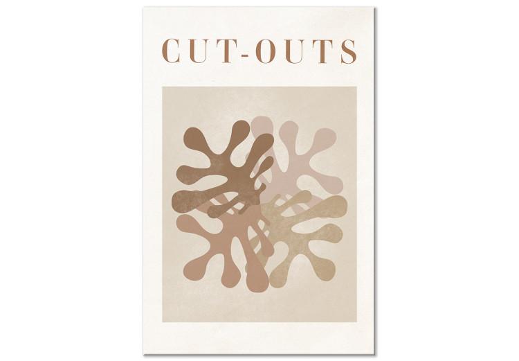 Canvas Print Cutouts (1-piece) - abstract plants in beige shades