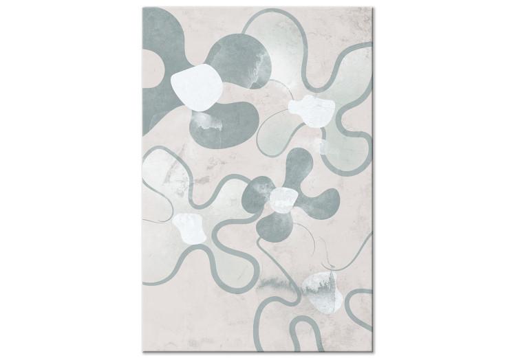 Canvas Print Blue Daisies (1-piece) - flower-shaped abstraction