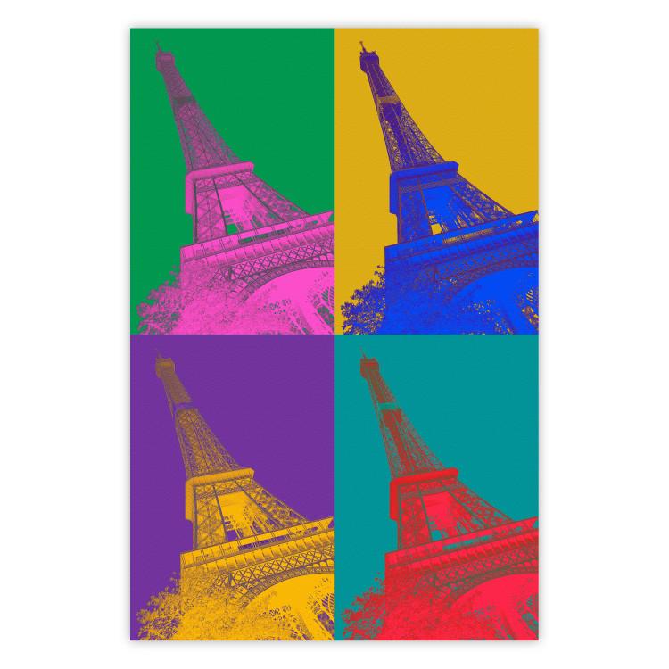 Poster Colorful Paris - Collage With Eiffel Towers in Pop Art Style