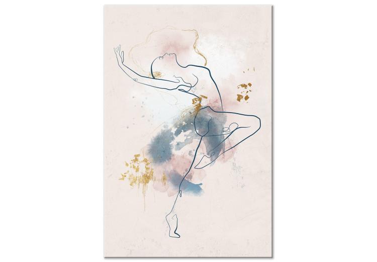 Canvas Print Beautiful Ballerina (1-piece) - watercolor line art of a dancing woman