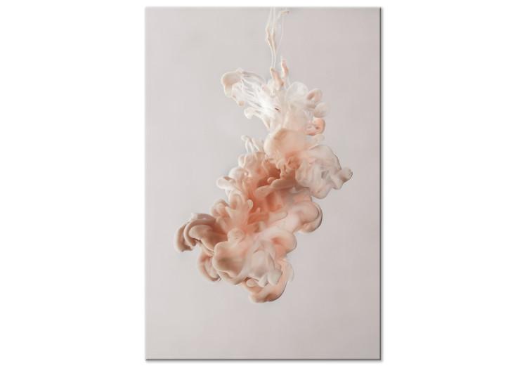 Canvas Print Ink in Water (1-piece) - minimalist abstraction in pink color