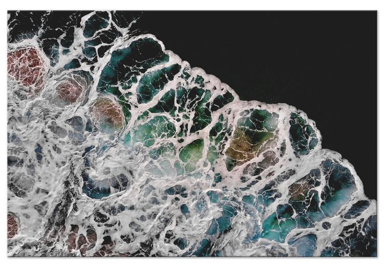 Canvas Print Water Abstraction (1-piece) - colorful foamy waves of black water