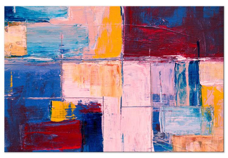 Canvas Print Oil Abstraction (1-piece) - geometric colorful composition