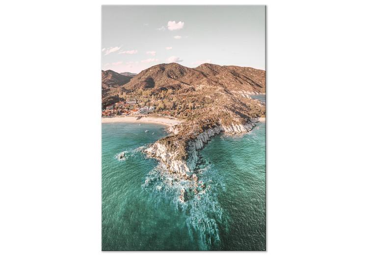 Canvas Print Turquoise Coast (1-piece) - summer cliff landscape with mountains and sea