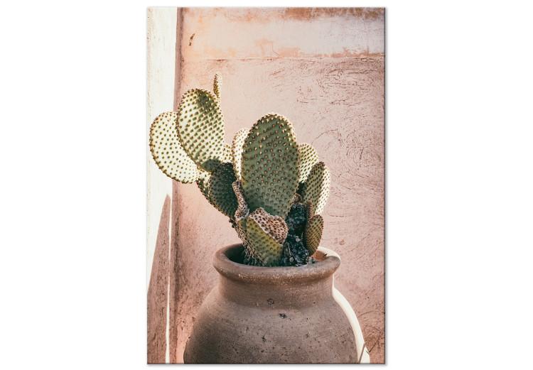 Canvas Print Cactus in a Pot (1-piece) - landscape with a spiky plant in a pot