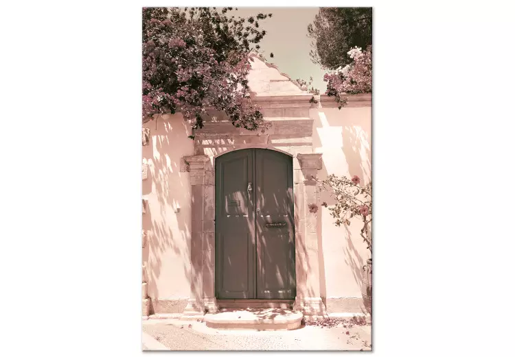 Canvas Print Mediterranean Architecture (1-piece) - landscape with a green gate