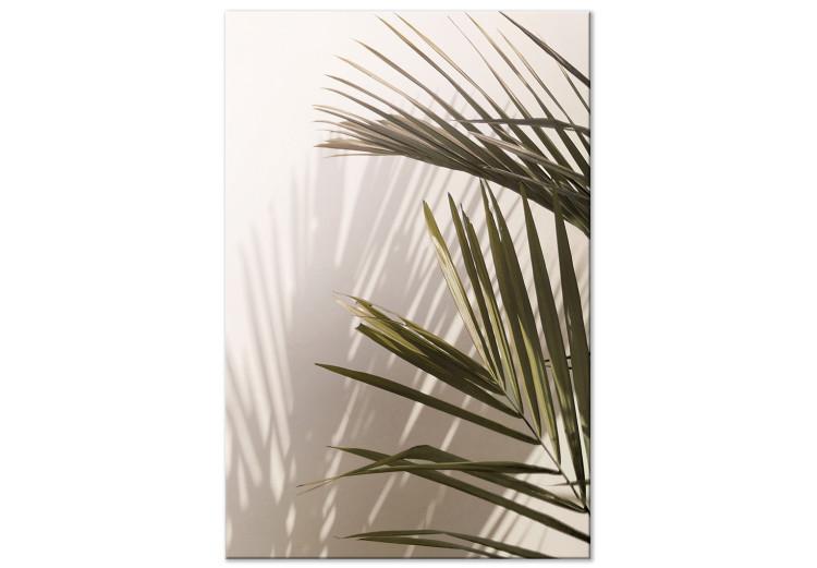 Canvas Print Palm Leaves (1-piece) - landscape with green plants on a light background