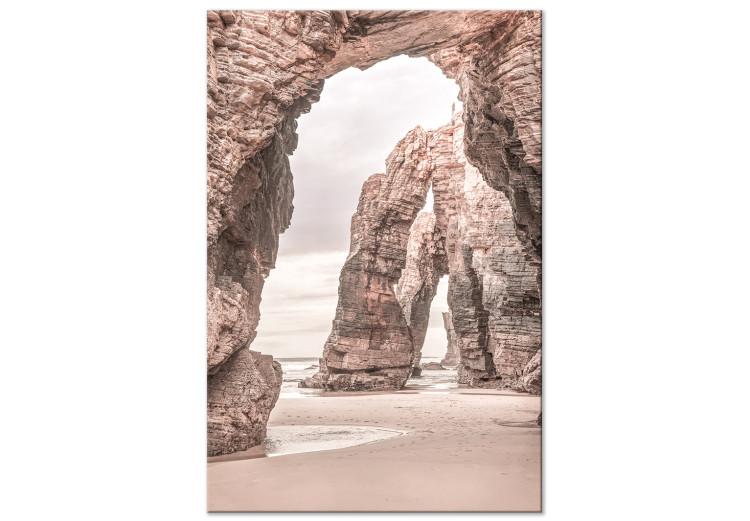 Canvas Print Rocks on the Beach (1-piece) - coastal cliff landscape shaped like a gate