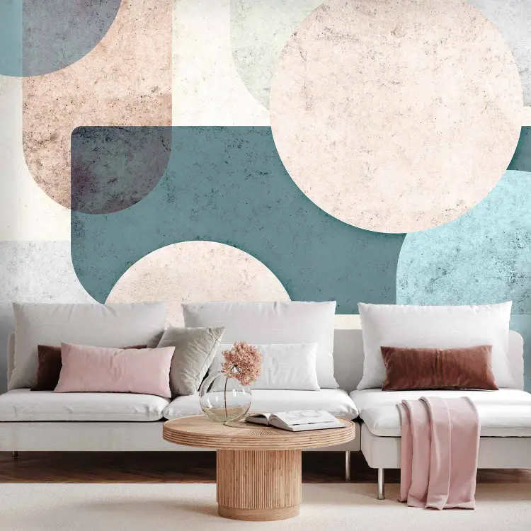 Geometric Disorder - Abstract Composition of Pastel Shapes - Second Variant