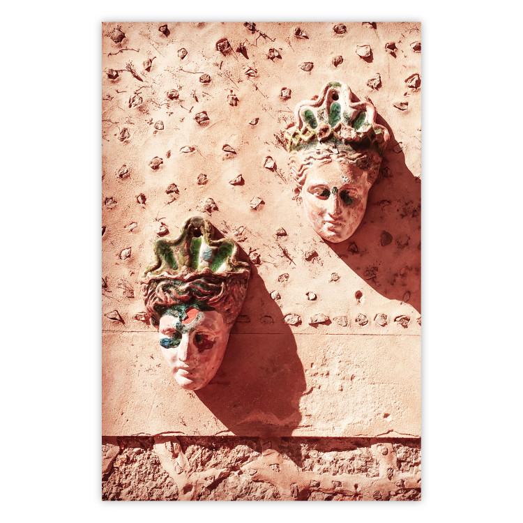 Poster Spanish Masks - Architectural Detail on a Building in Majorca