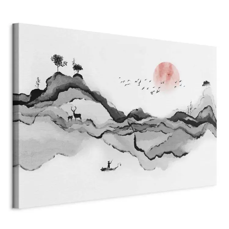 Watercolor Mountains - beautiful natural landscape in Japanese style