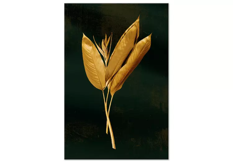 Bouquet of Leaves (1-piece) - landscape with golden foliage on a black background
