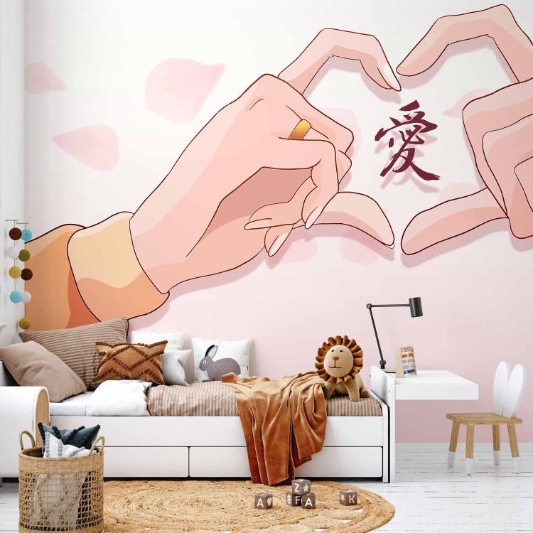 Wall Mural Anime Love - Warm Heart Graphics Drawn in Manga Style