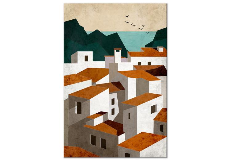 Canvas Print The Town - Landscape of the Sea, Mountains and Mediterranean Architecture