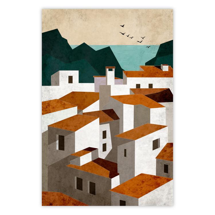 Poster The Town - Landscape of Mountains, Sea and Mediterranean Architecture