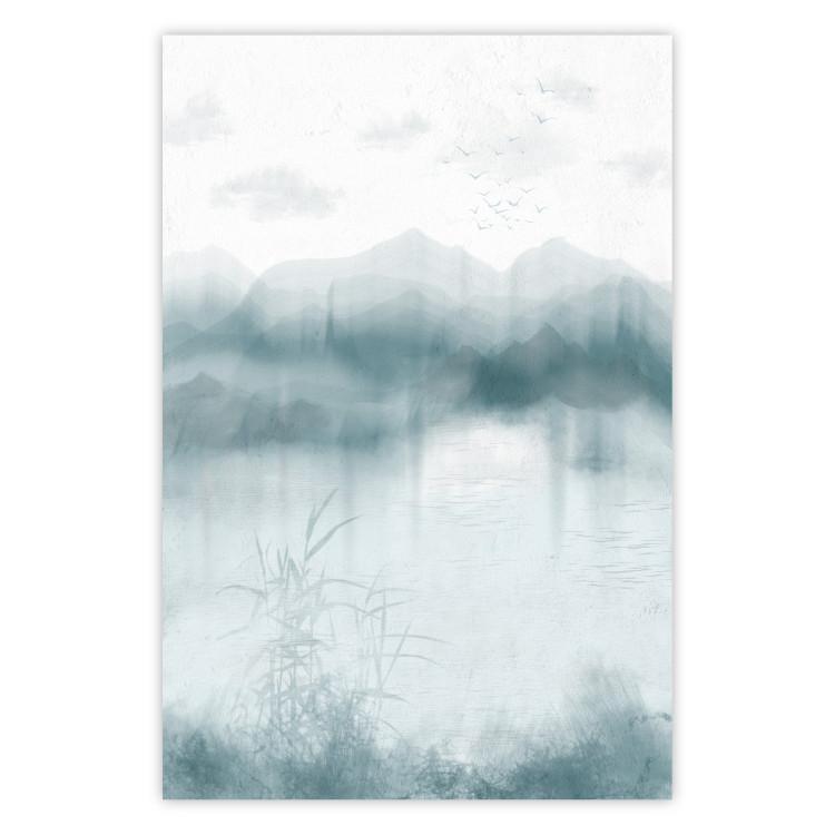 Poster Blue Mountains - Misty Landscape in Soothing Tones
