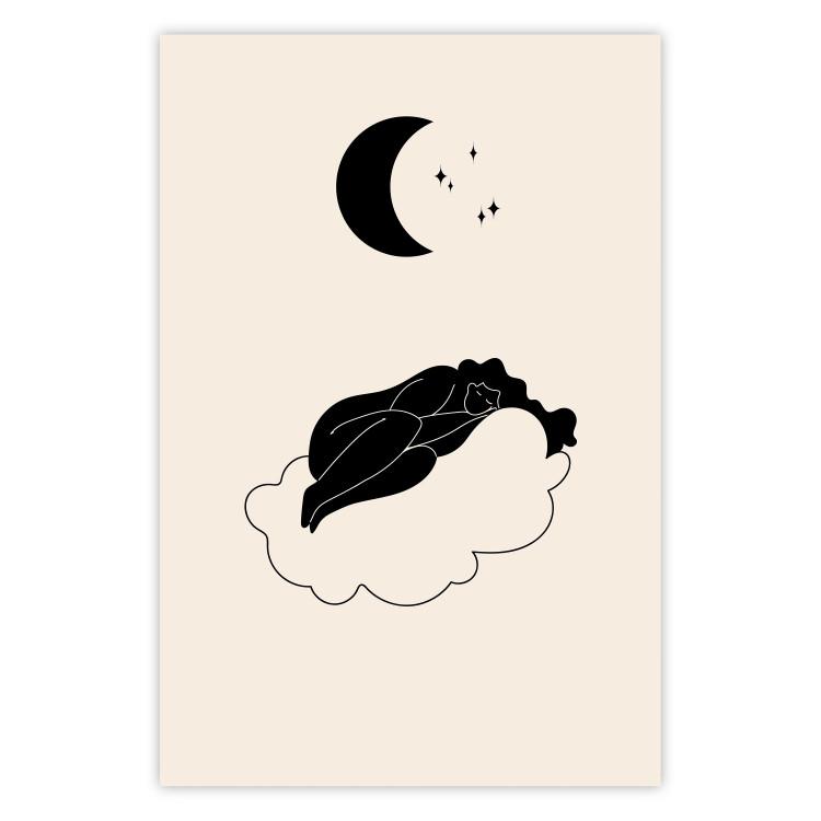 Poster In the Clouds - Girl Sleeping on a Cloud in the Light of the Stars and the Moon