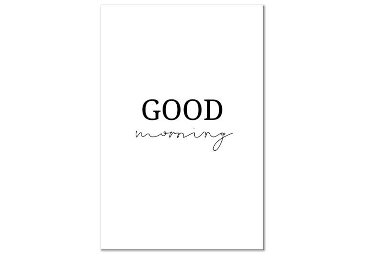 Canvas Print Good Morning - Positive Minimalist Inscription on a White Background