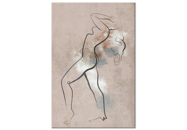 Canvas Print Dancing Woman - Graphic Representation of a Female Body in Motion