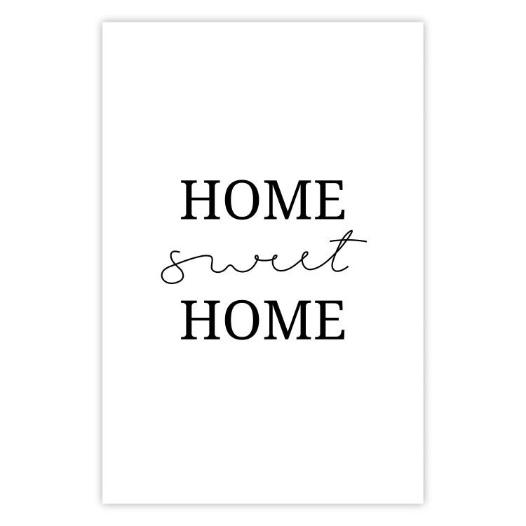 Poster Sweet Home - Minimalist Black Sentence on a White Background