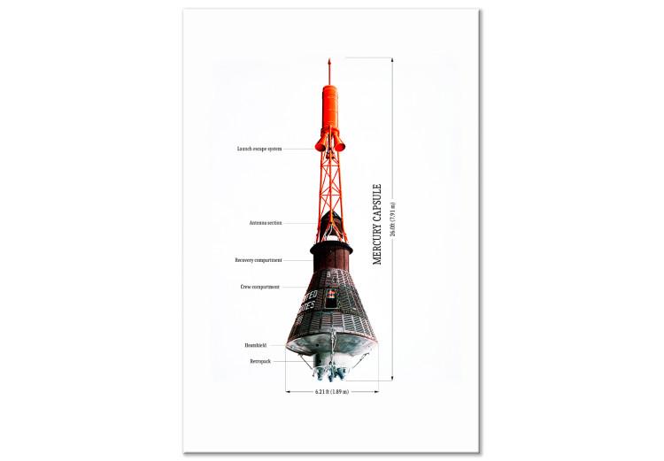 Canvas Print Mercury Capsule - Technical Projection of the Spacecraft in Scale