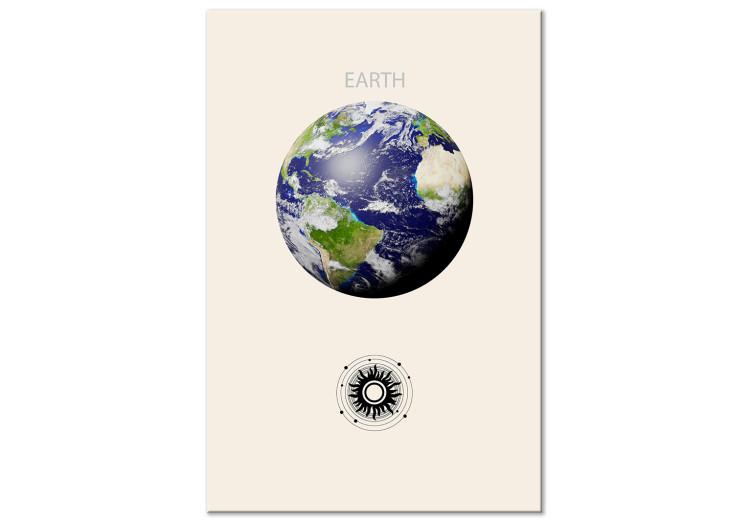 Canvas Print Green Planet - Earth and Abstract Composition With Solar System