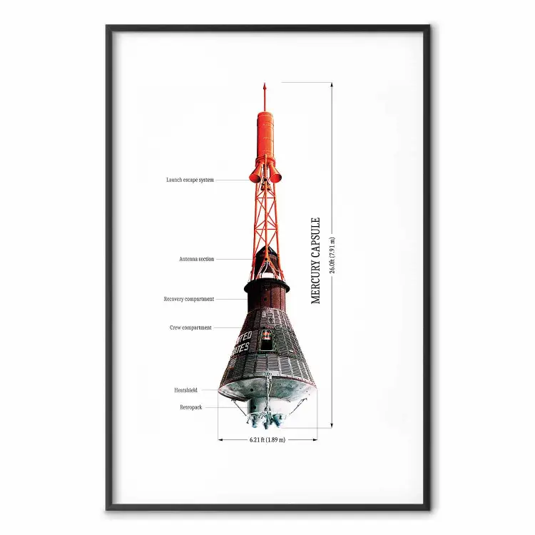 Mercury Capsule - Technical Projection of a Spacecraft on a Scale