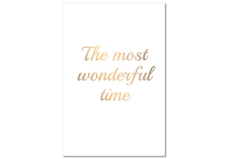 Canvas Print The Most Wonderful Time - Golden Sentence, Inscription on a White Background