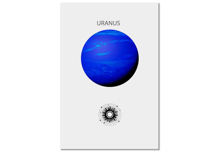 Canvas Print Uranus - Blue Planet of the Solar System on a Gray Background