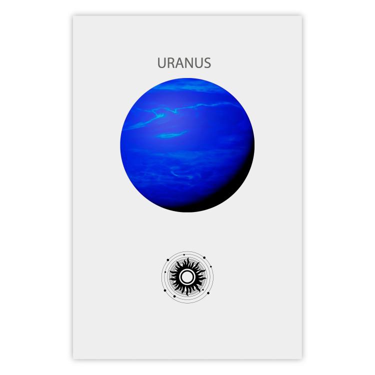 Poster Uranus II - Blue Planet of the Solar System on a Gray Background