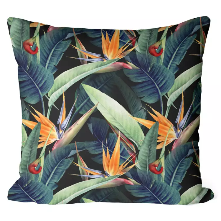 Floral composition - motife in white and blue shades cushions