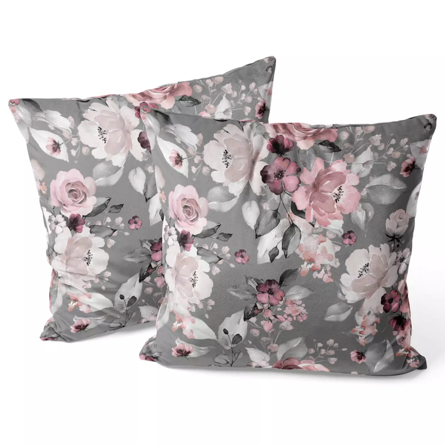 V pillow pillowcase Pastel bouquet subtle flowers in shades of