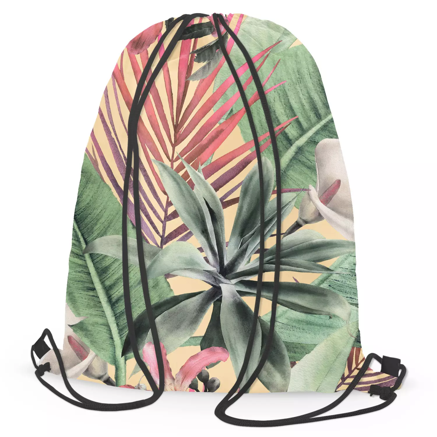 Rainforest flora a floral pattern with white flowers and leaves