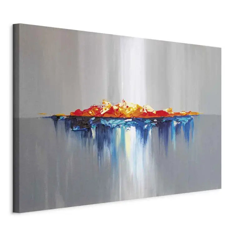Fire and Water - Artistic Abstract Painting With the Texture of Paint Blots