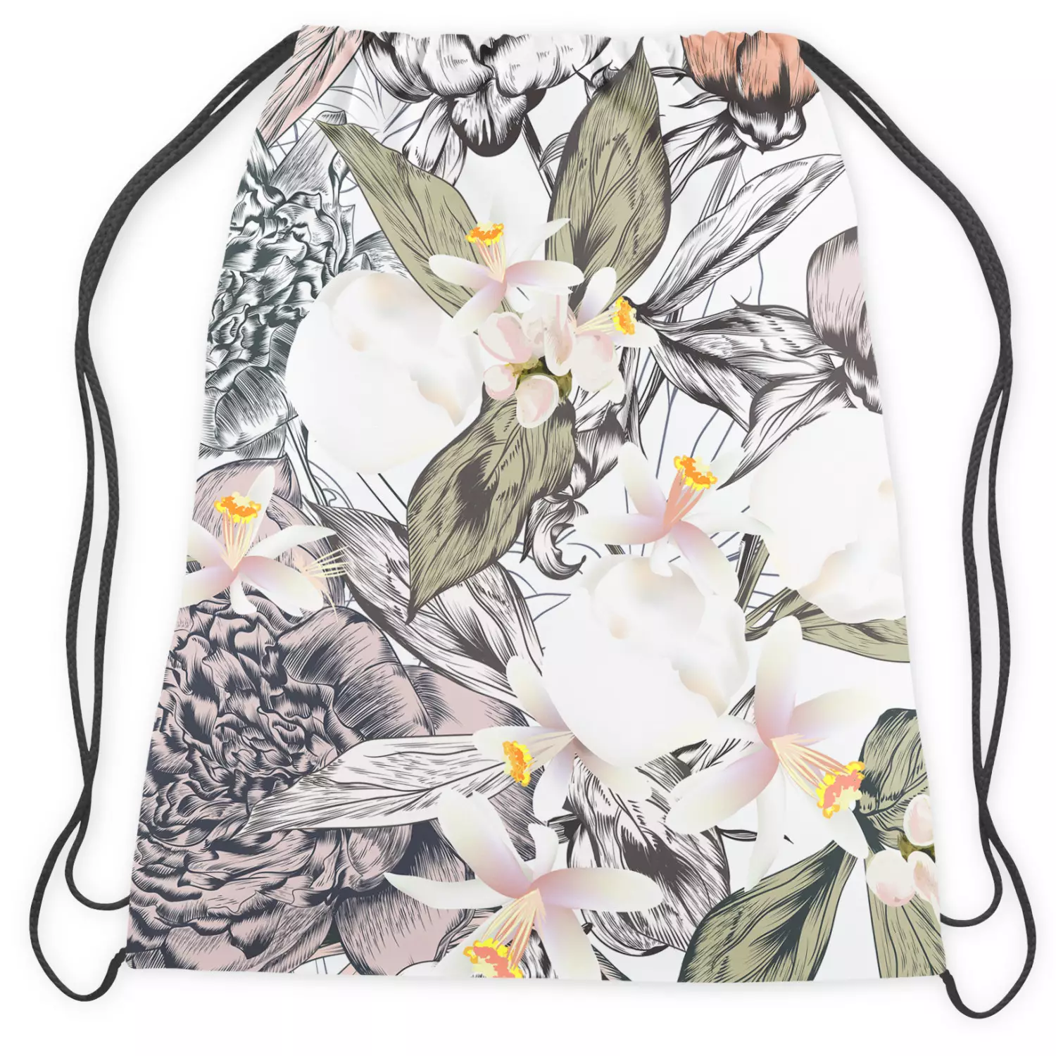 Backpack Floral impression composition inspired by nature in