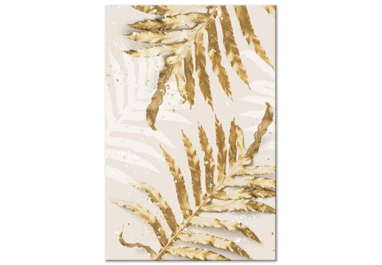 Canvas Print Golden Leaves - Elegant Plants With a Festive Atmosphere