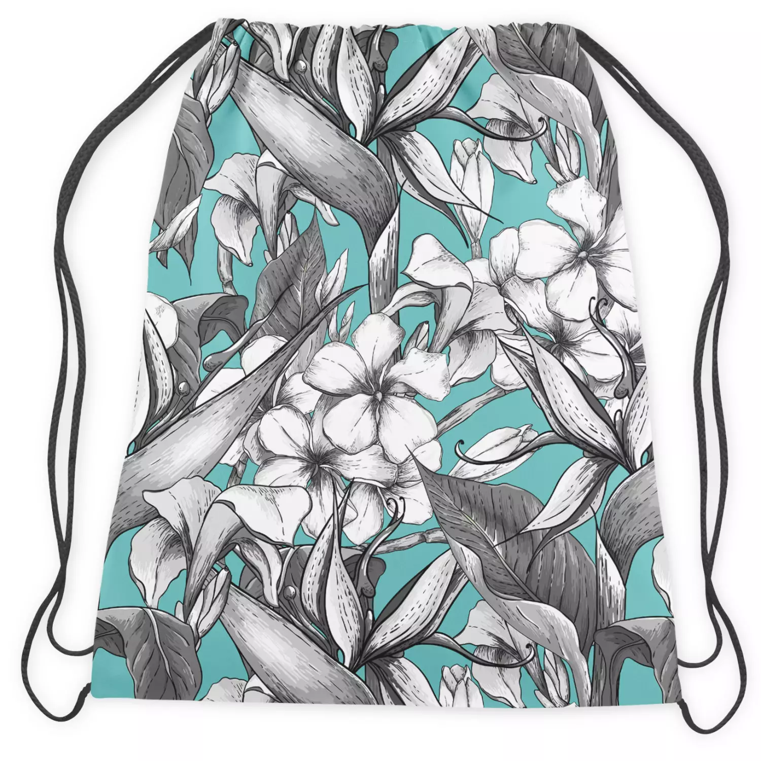 Grey floral backpack sale
