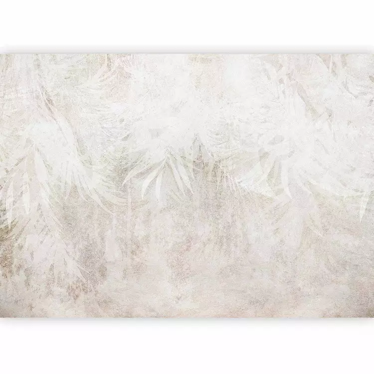 Etude of Nature - Beige Abstract Background With Leaf Shapes in the Background