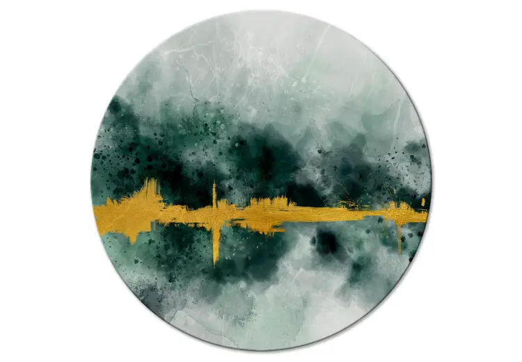 Golden Painted Horizon - Yellow Streak Against the Bottle-green Background