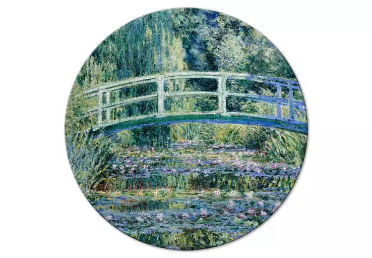 Round canvas print Japanese Bridge at Giverny Claude Monet