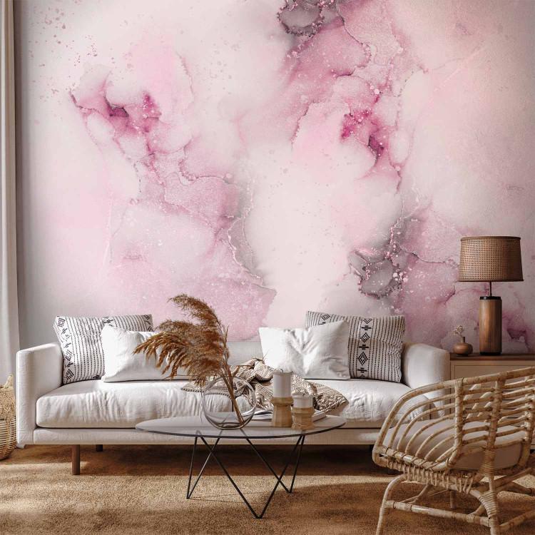 Wall Mural Marble Impression - Elegant Abstraction in a Pink Shade