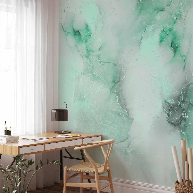 Wall Mural Marble Impression - Elegant Abstraction in a Green Shade