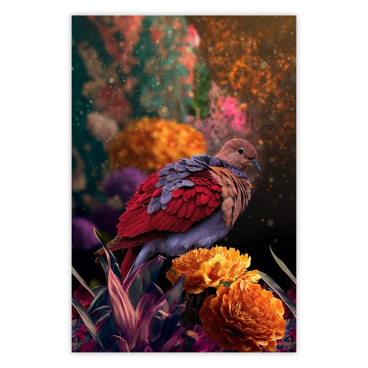 Poster Magic Vegetation - Enchanted Garden With a Magnificent Bird