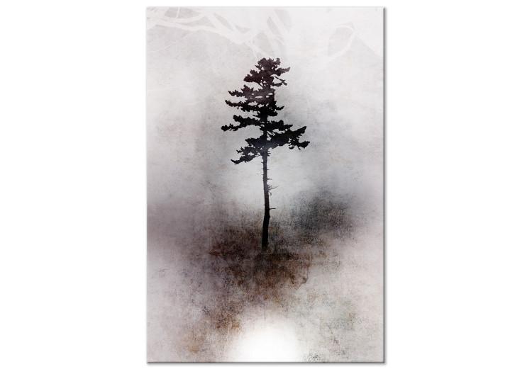 Canvas Print Tall Tree (1-piece) - plant landscape on a gray-brown background