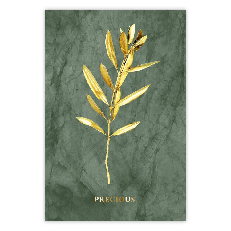 Poster Original Plant - Fragment of an Olive Tree on a Marble Background