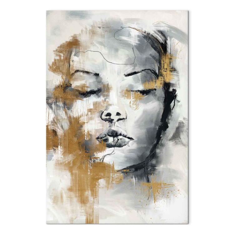 Canvas Print Portrait of a Stranger (1-piece) - woman's face with closed eyes