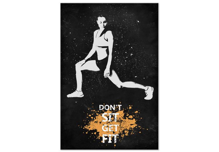 Canvas Print Sporty Girl (1-piece) - woman and motivating white text