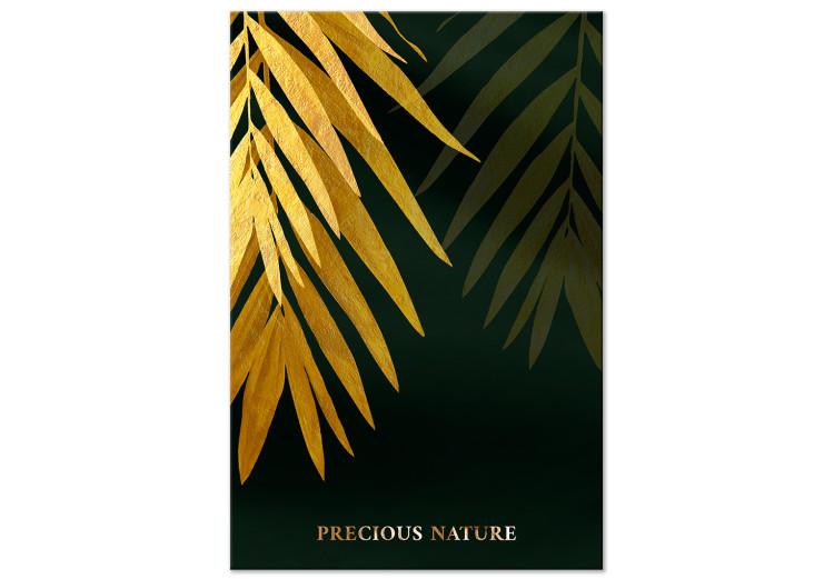 Canvas Print Tropical Leaves (1-piece) - landscape with exotic plants and text
